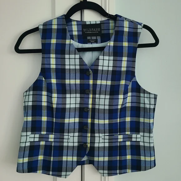 Wildfang Plaid Vest And Pants Suit, XS - Picture 5 of 11